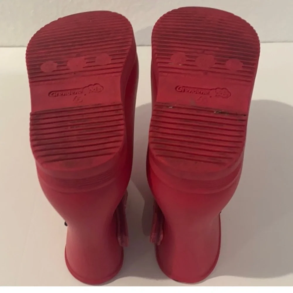Authentic Grendene kids Panda baby girls pink rubber rain boots sz 7
